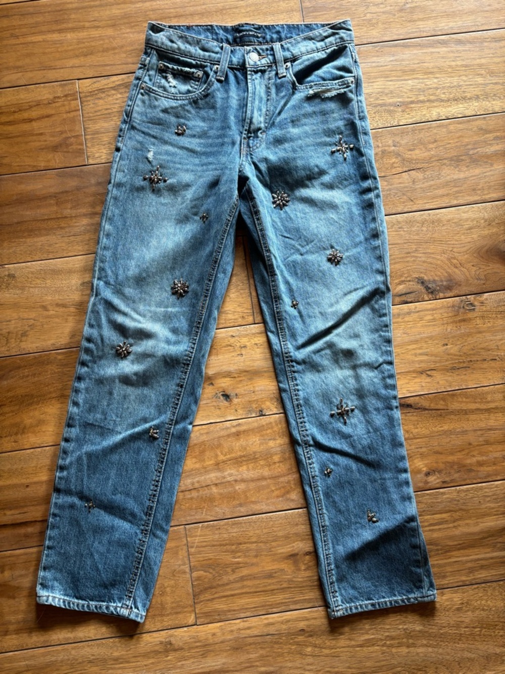 Lucky Brand Embellished Crop Jeans